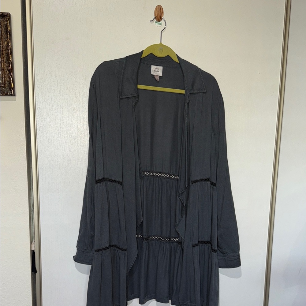 Knox Rose Charcoal Open Front Cardigan